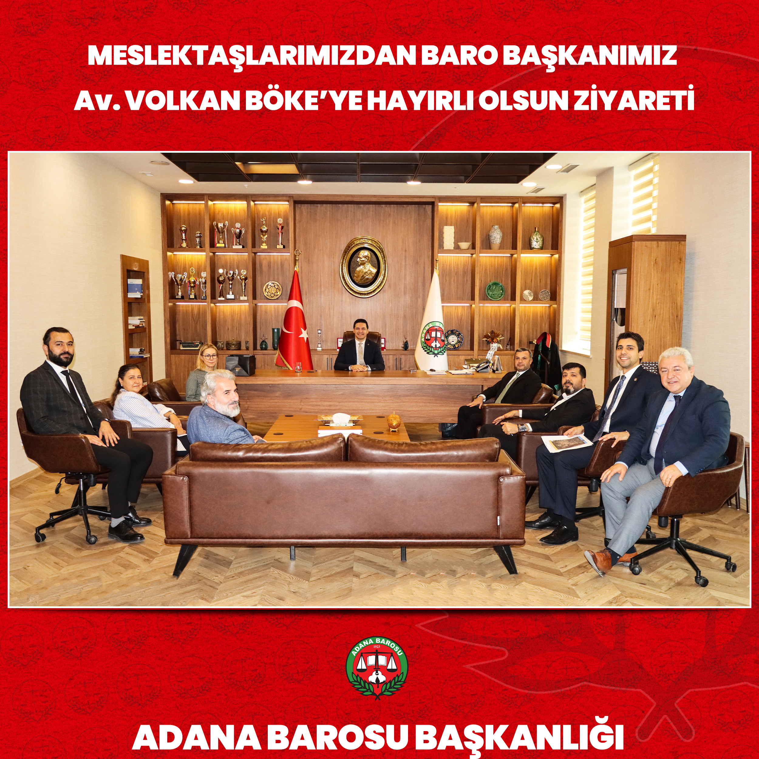 MESLEKTAŞLARIMIZDAN BARO BAŞKANIMIZ Av. VOLKAN BÖKE’YE HAYIRLI OLSUN ZİYARETİ