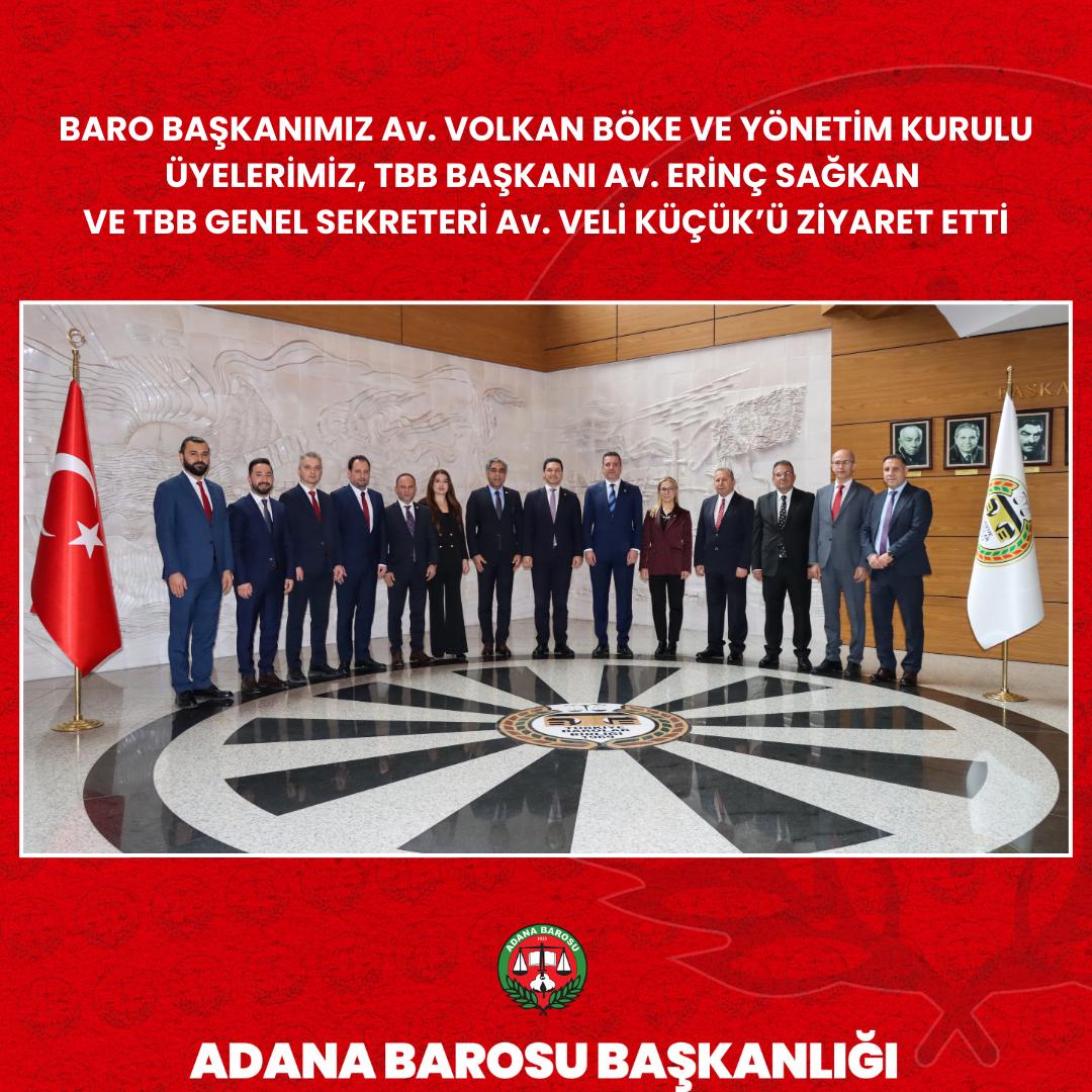 BARO BAŞKANIMIZ Av. VOLKAN BÖKE VE YÖNETİM KURULU ÜYELERİMİZ, TBB BAŞKANI Av. ERİNÇ SAĞKAN VE TBB GENEL SEKRETERİ Av. VELİ KÜÇÜK’Ü ZİYARET ETTİ