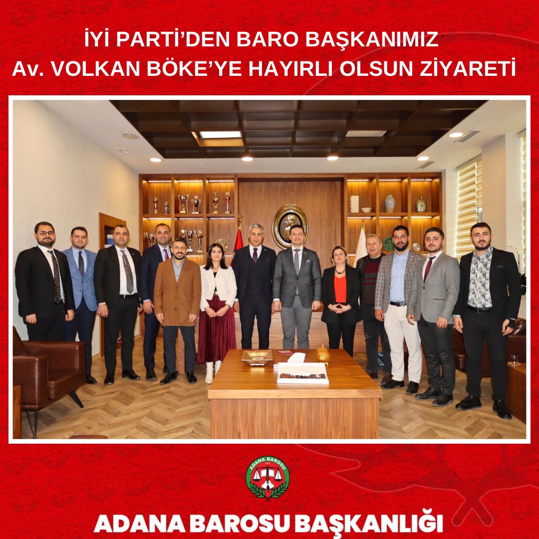 İYİ PARTİ’DEN BARO BAŞKANIMIZ Av. VOLKAN BÖKE’YE HAYIRLI OLSUN ZİYARETİ