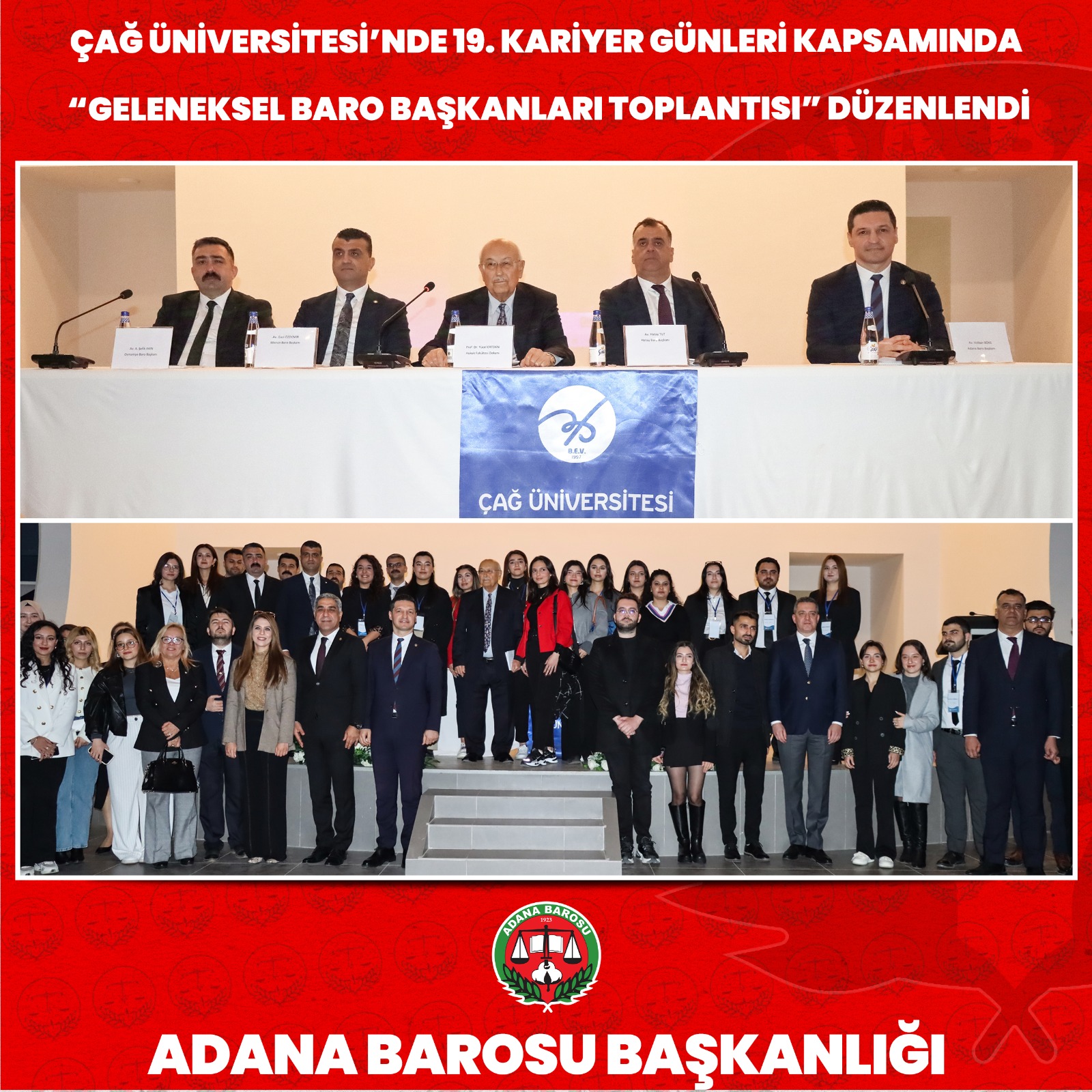 ÇAĞ ÜNİVERSİTESİ’NDE 19. KARİYER GÜNLERİ KAPSAMINDA “GELENEKSEL BARO BAŞKANLARI TOPLANTISI” DÜZENLENDİ