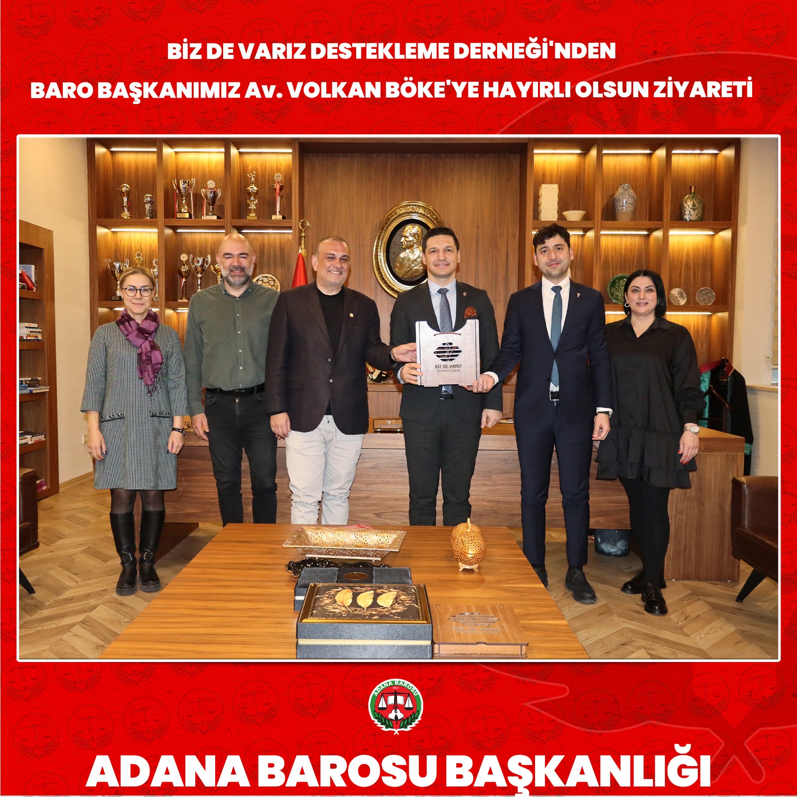 BİZ DE VARIZ DESTEKLEME DERNEĞİ'NDEN BARO BAŞKANIMIZ Av. VOLKAN BÖKE'YE HAYIRLI OLSUN ZİYARETİ
