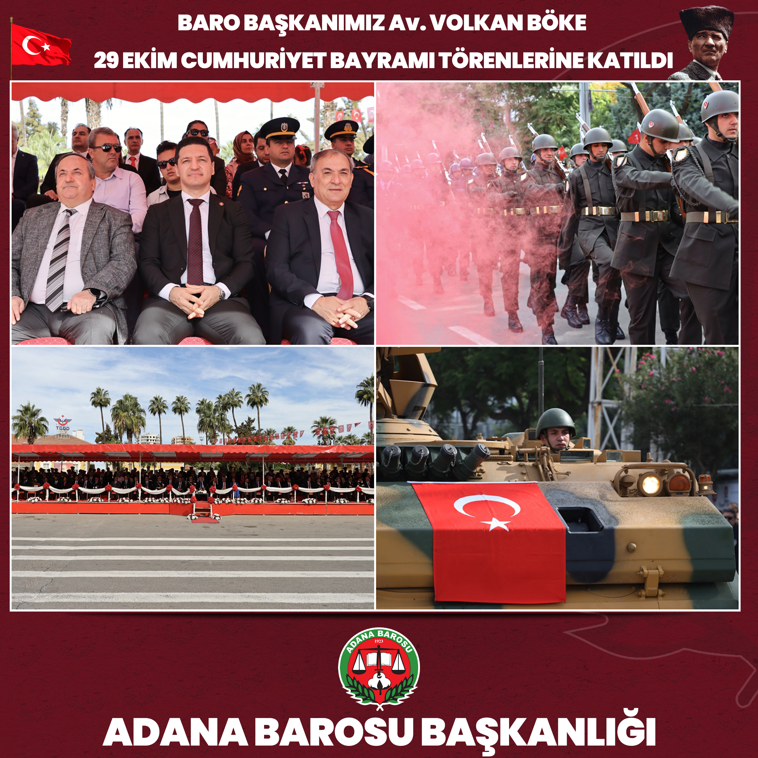 BARO BAŞKANIMIZ AV. VOLKAN BÖKE 29 EKİM CUMHURİYET BAYRAMI TÖRENLERİNE KATILDI