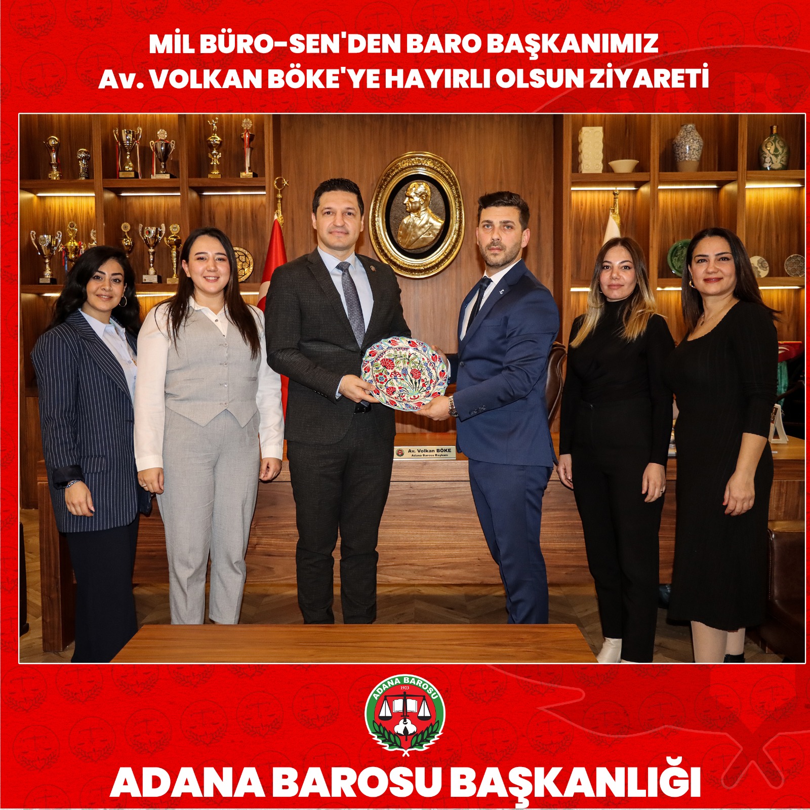 MİL BÜRO-SEN'DEN BARO BAŞKANIMIZ Av. VOLKAN BÖKE'YE HAYIRLI OLSUN ZİYARETİ