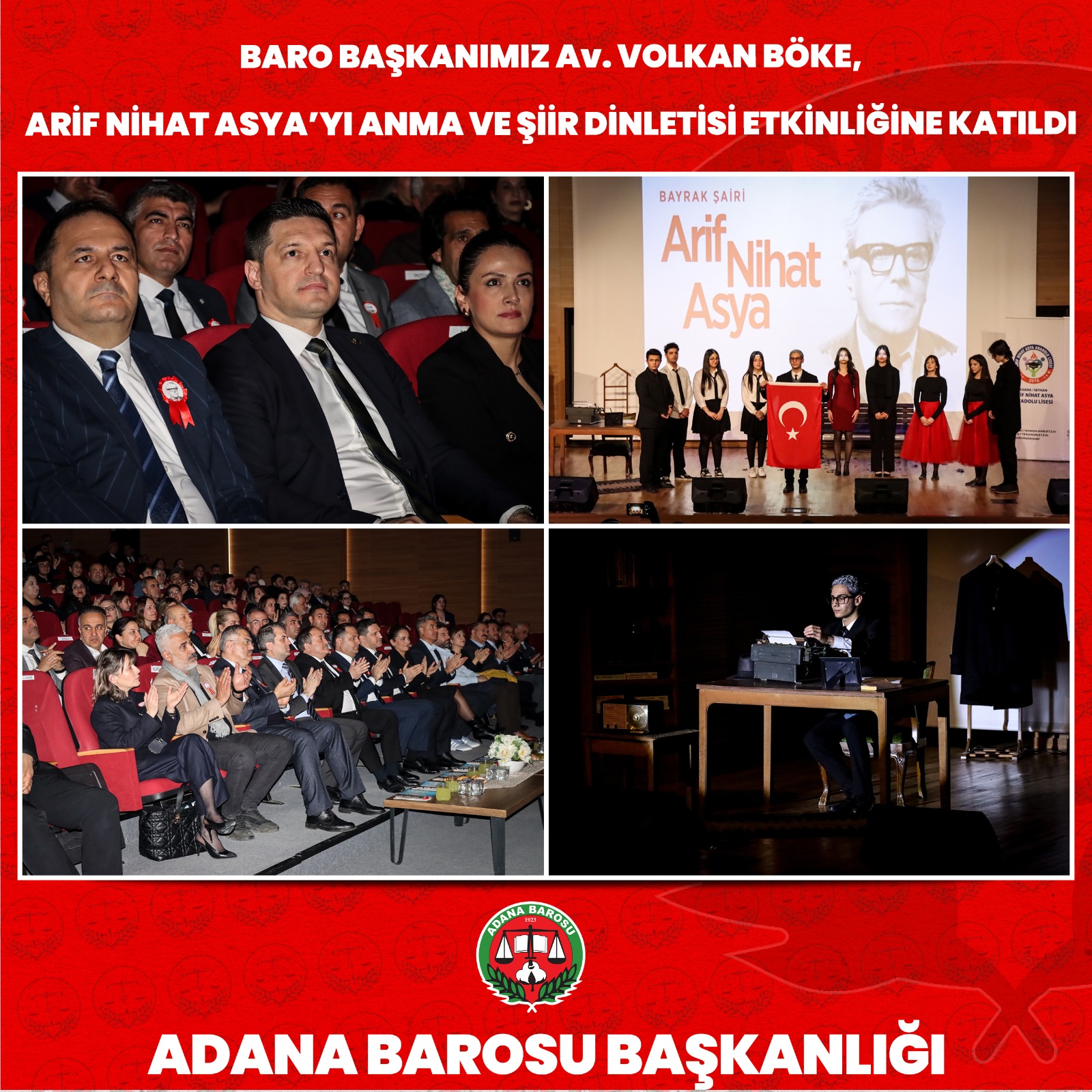 BARO BAŞKANIMIZ Av. VOLKAN BÖKE, ARİF NİHAT ASYA’YI ANMA VE ŞİİR DİNLETİSİ ETKİNLİĞİNE KATILDI