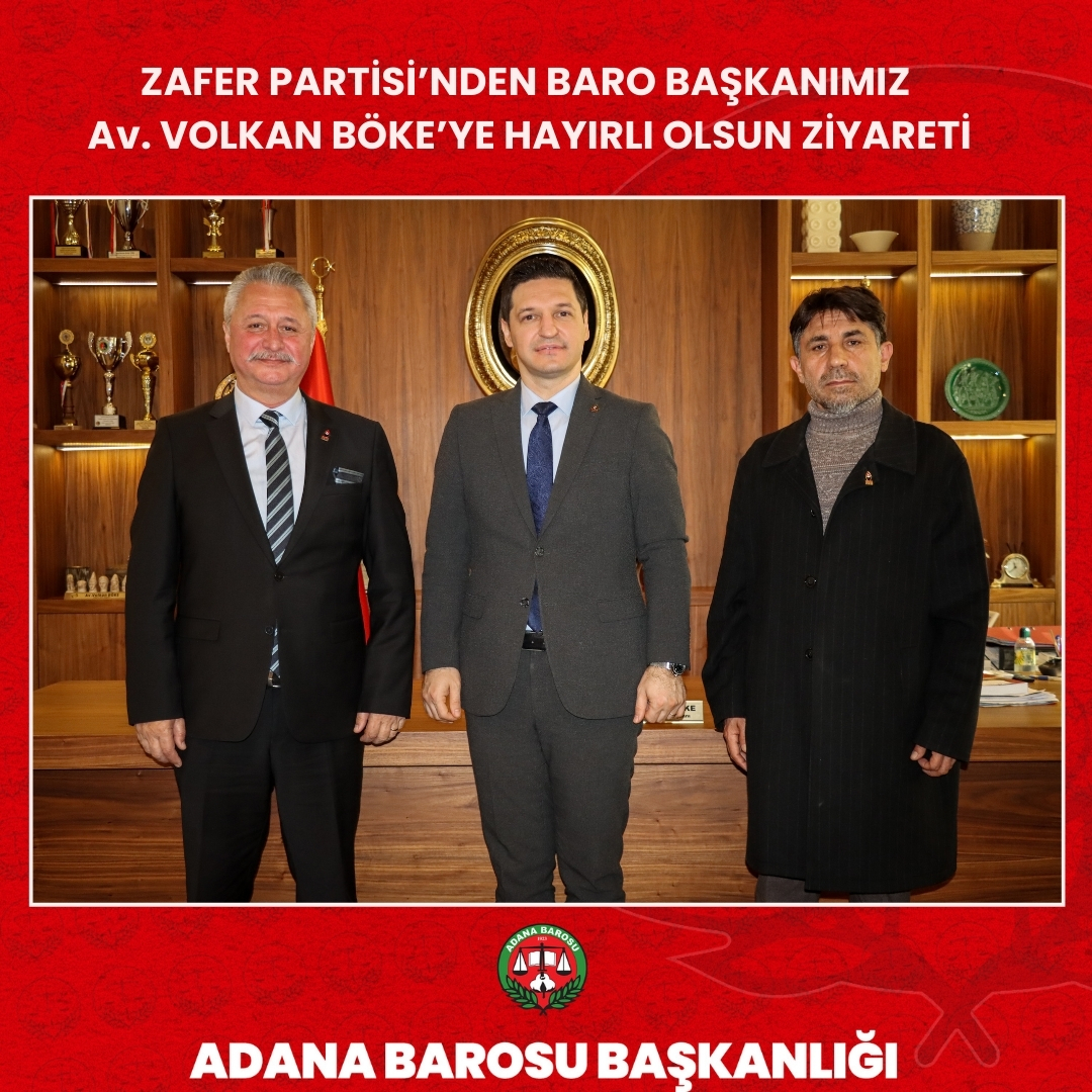 ZAFER PARTİSİ’NDEN BARO BAŞKANIMIZ Av. VOLKAN BÖKE’YE HAYIRLI OLSUN ZİYARETİ