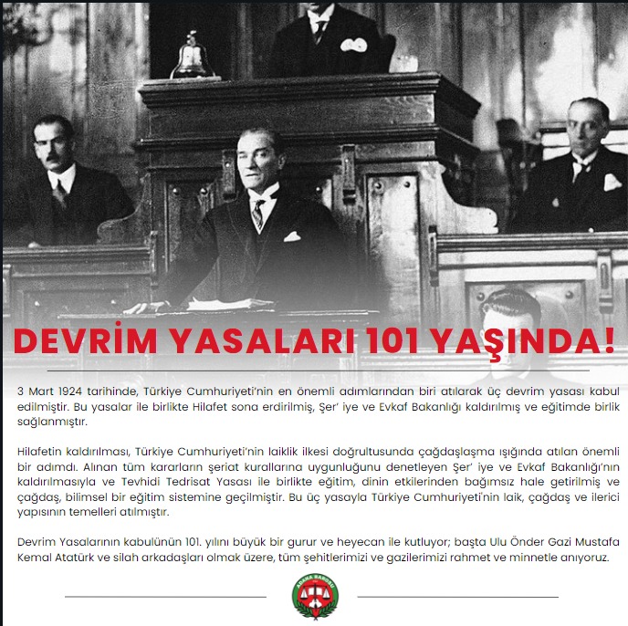 DEVRİM YASALARI 101 YAŞINDA!
