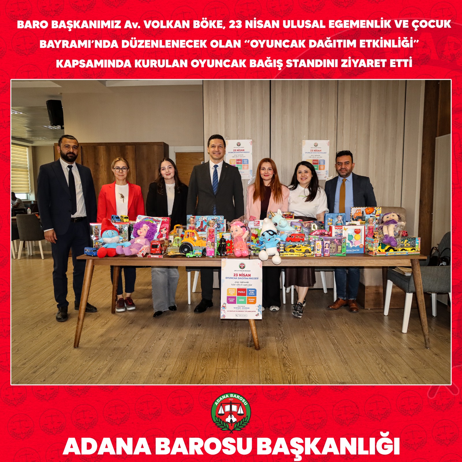 BARO BAŞKANIMIZ Av. VOLKAN BÖKE, 23 NİSAN ULUSAL EGEMENLİK VE ÇOCUK BAYRAMI’NDA DÜZENLENECEK OLAN “OYUNCAK DAĞITIM ETKİNLİĞİ” KAPSAMINDA KURULAN OYUNCAK BAĞIŞ STANDINI ZİYARET ETTİ