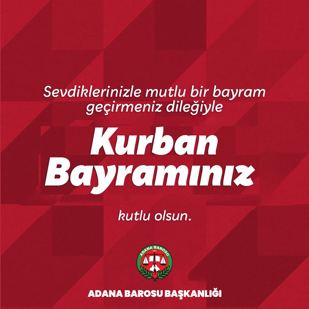 TÜM MESLEKTAŞLARIMIZIN VE YURTTAŞLARIMIZIN KURBAN BAYRAMI’NI KUTLUYORUZ