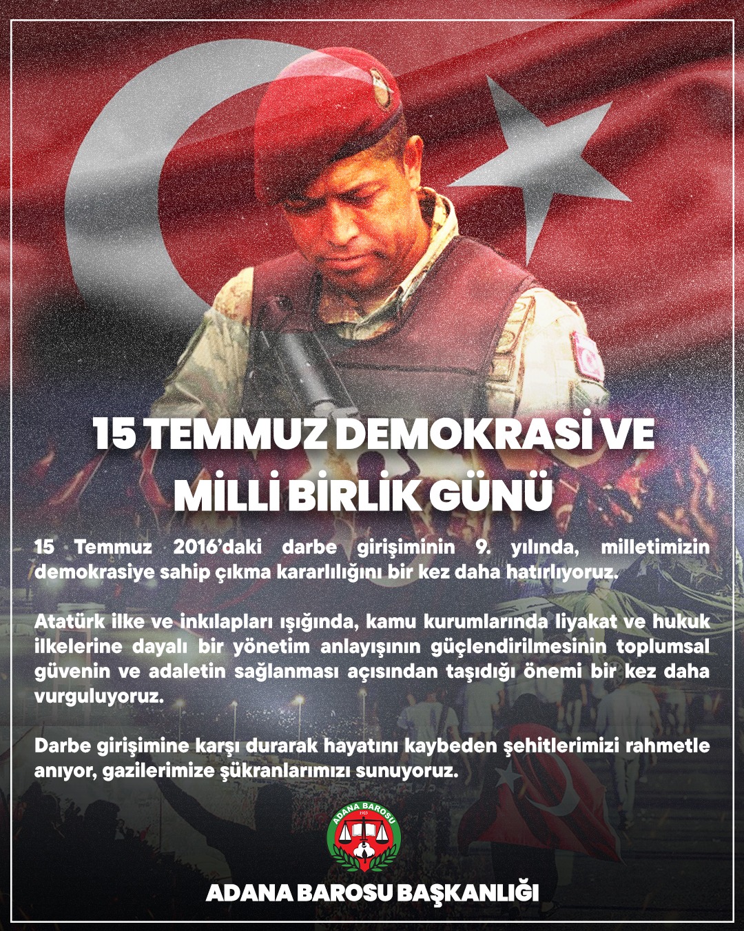 15 TEMMUZ DEMOKRASİ VE MİLLİ BİRLİK GÜNÜ