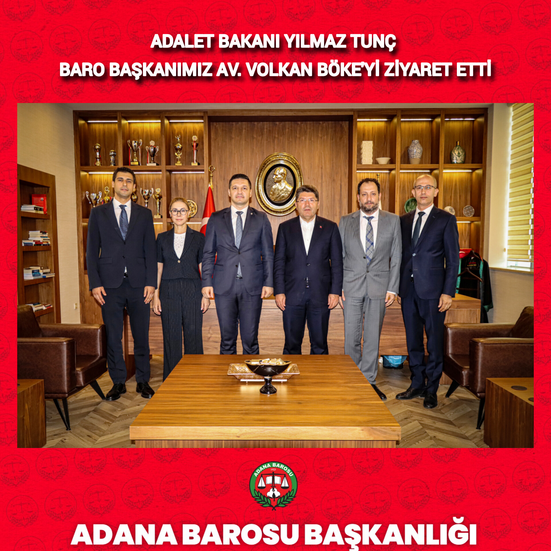 ADALET BAKANI YILMAZ TUNÇ BARO BAŞKANIMIZ AV. VOLKAN BÖKE'Yİ ZİYARET ETTİ