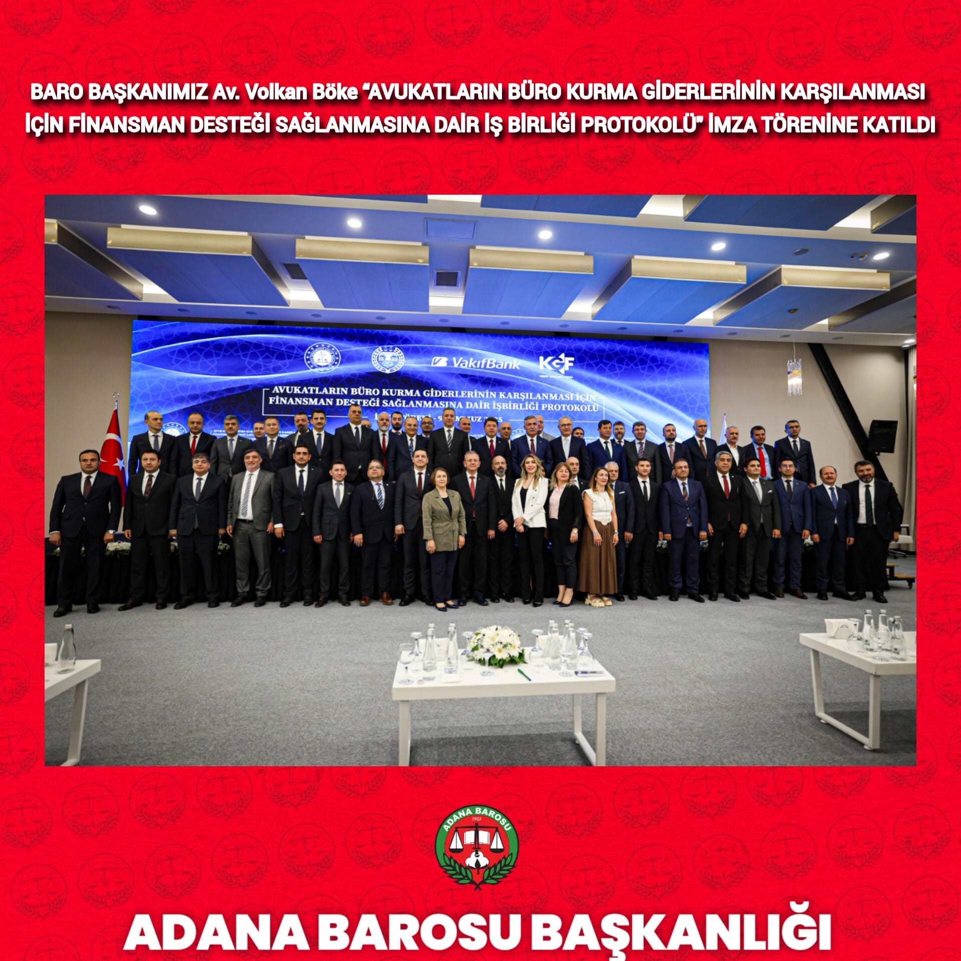 BARO BAŞKANIMIZ Av. Volkan Böke “AVUKATLARIN BÜRO KURMA GİDERLERİNİN KARŞILANMASI İÇİN FİNANSMAN DESTEĞİ SAĞLANMASINA DAİR İŞ BİRLİĞİ PROTOKOLÜ