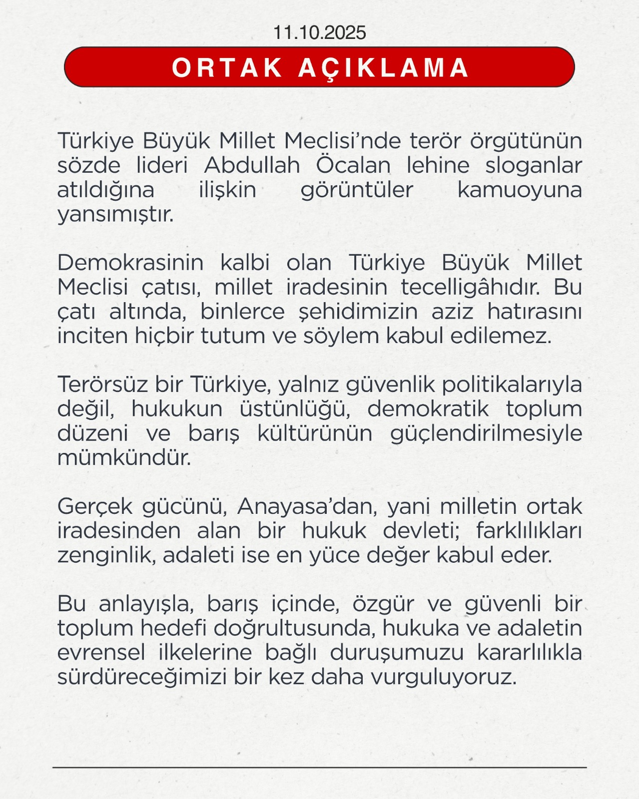 ORTAK AÇIKLAMA