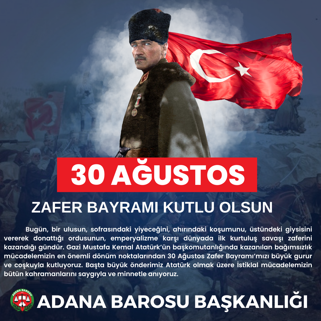 30 AĞUSTOS ZAFER BAYRAMIMIZ KUTLU OLSUN