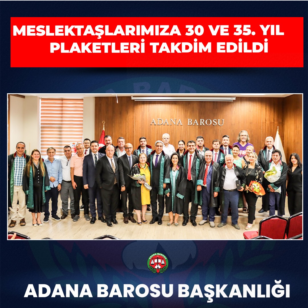 MESLEKTAŞLARIMIZA 30 VE 35. YIL PLAKETLERİ TAKDİM EDİLDİ