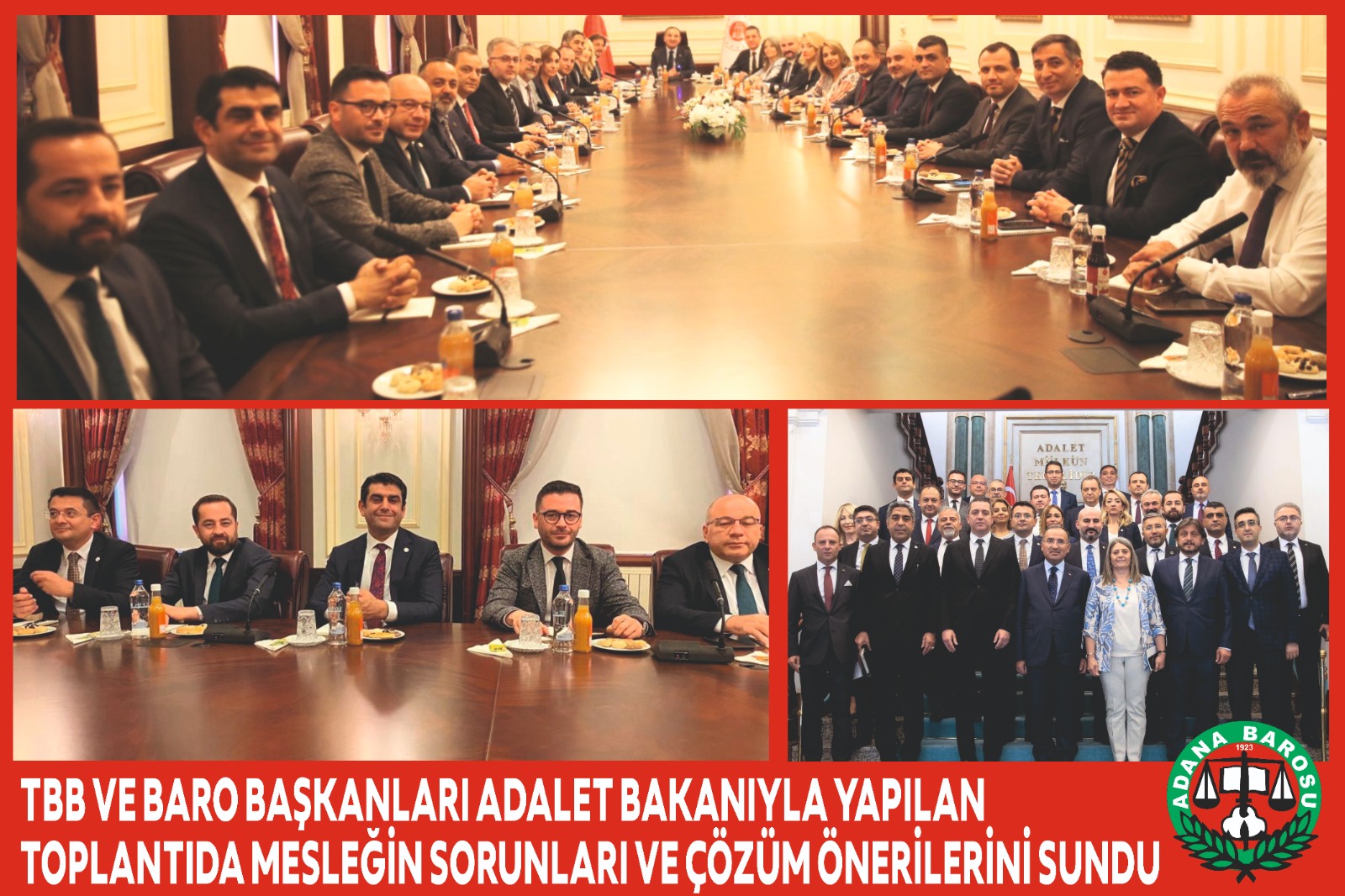 TBB VE BARO BAŞKANLARI ADALET BAKANIYLA YAPILAN TOPLANTIDA MESLEĞİN SORUNLARI VE ÇÖZÜM ÖNERİLERİNİ SUNDU  