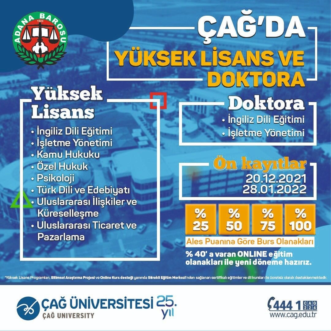 Baromuz ile Çağ Üniversitesi arasında imzalanan protokol kapsamında tezsiz yüksek lisans programları hakkında duyuru
