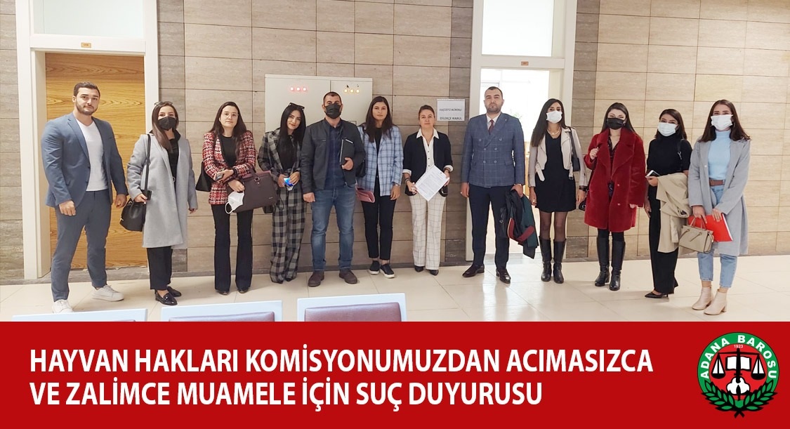 HAYVAN HAKLARI KOMİSYONUMUZDAN ‘ACIMASIZCA VE ZALİMCE MUAMELE’ İÇİN SUÇ DUYURUSU