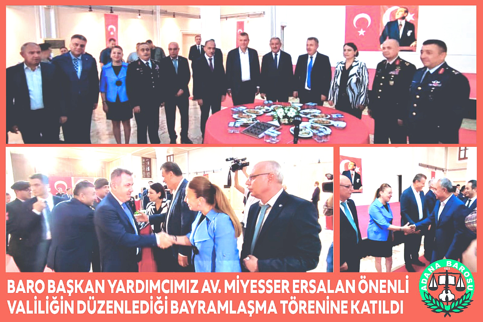 BARO BAŞKAN YARDIMCIMIZ AV. MİYESSER ERSALAN ÖNENLİ VALİLİĞİN DÜZENLEDİĞİ BAYRAMLAŞMA TÖRENİNE KATILDI  