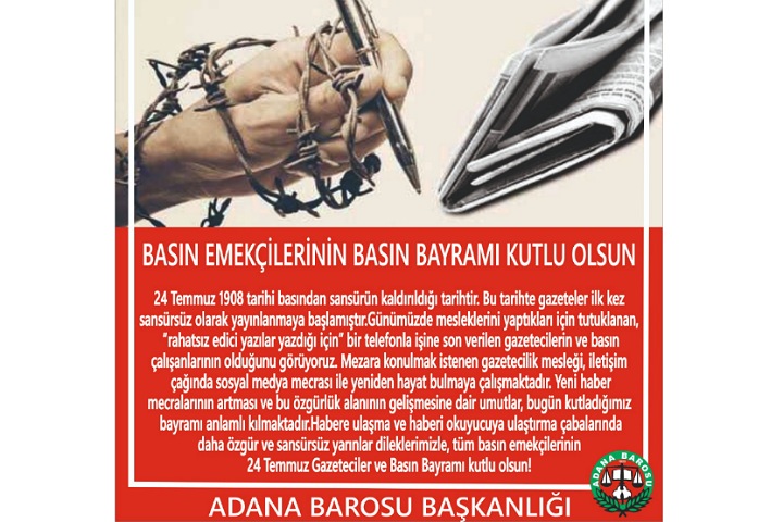 BASIN EMEKÇİLERİNİN BASIN BAYRAMI KUTLU OLSUN  