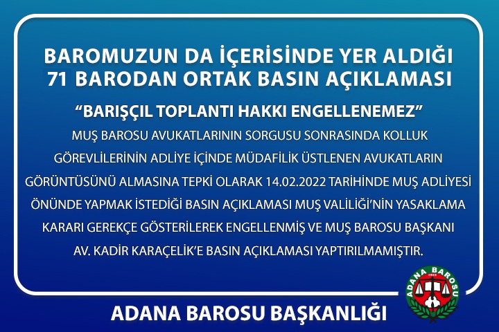 Barışçıl Toplantı Hakkı Engellenemez
