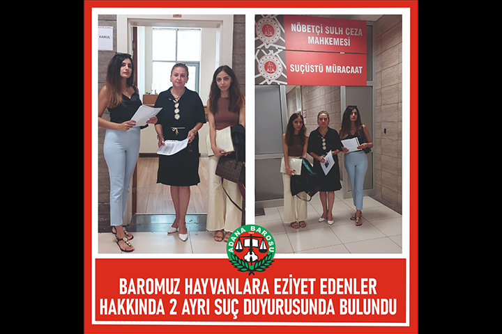 BAROMUZ HAYVANLARA EZİYET EDENLER HAKKINDA 2 AYRI SUÇ DUYURUSUNDA BULUNDU 
