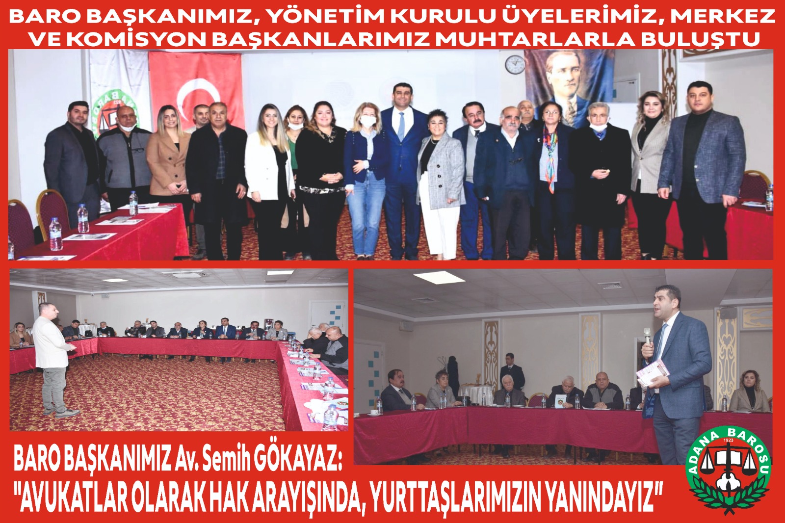 BARO BAŞKANIMIZ, YÖNETİM KURULU ÜYELERİMİZ, MERKEZ VE KOMİSYON BAŞKANLARIMIZ MUHTARLARLA BULUŞTU