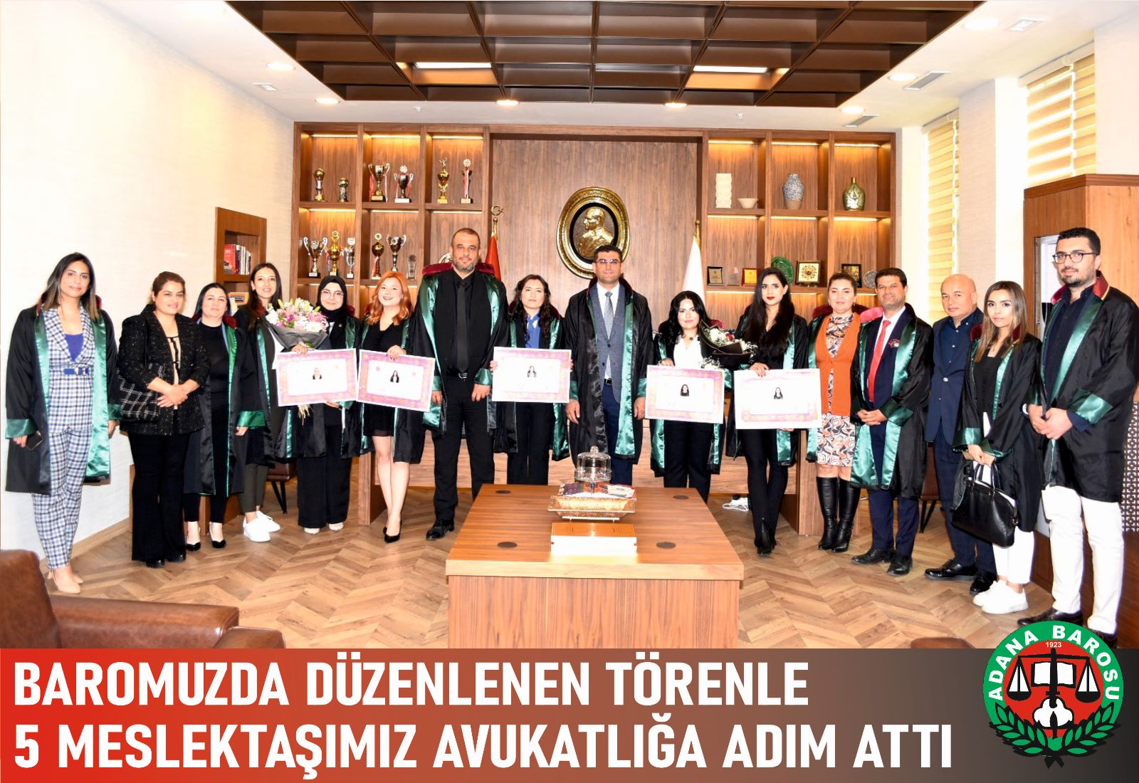 BAROMUZDA DÜZENLENEN TÖRENLE 5 MESLEKTAŞIMIZ AVUKATLIĞA ADIM ATTI