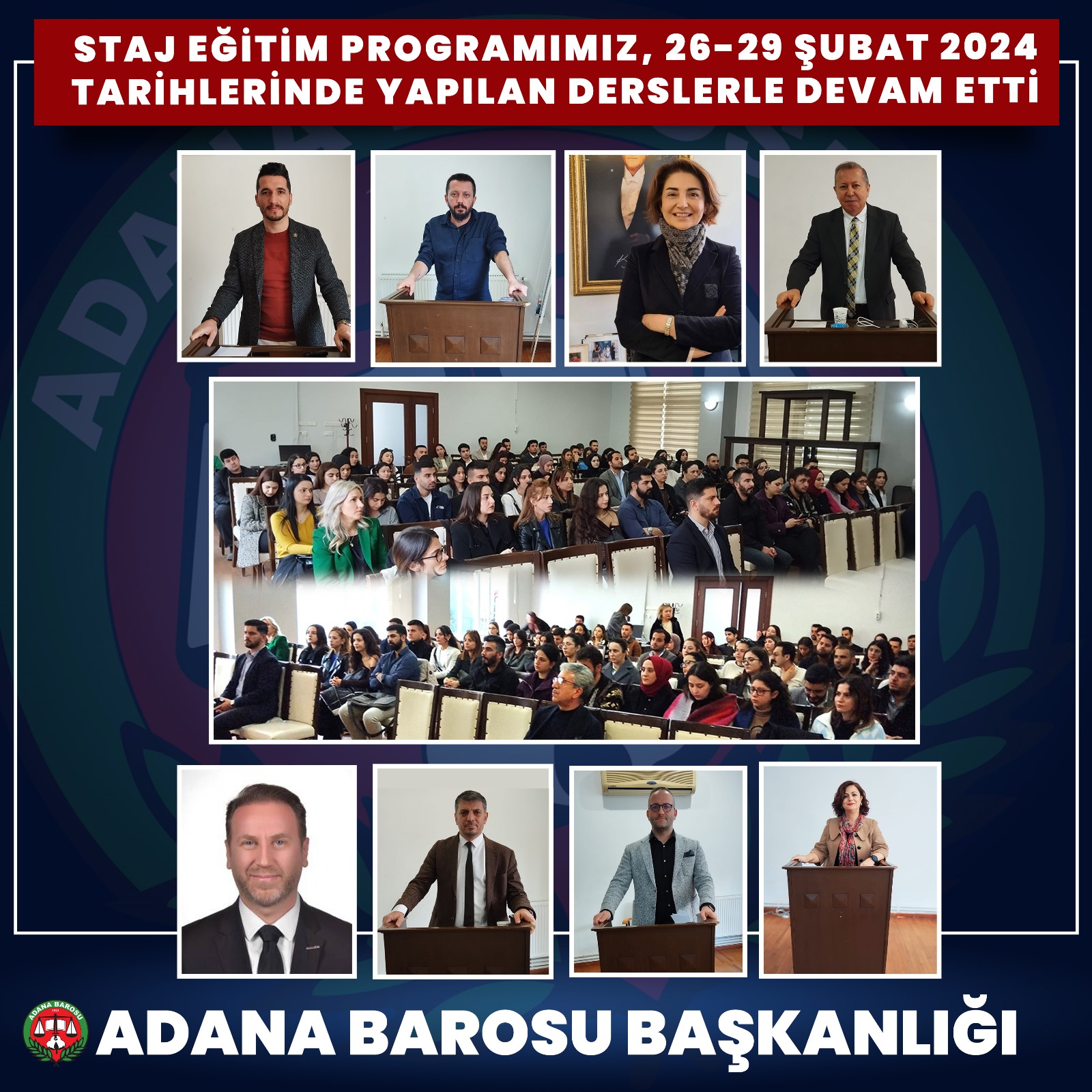 STAJ EĞİTİM PROGRAMIMIZ, 26-29 ŞUBAT 2024 TARİHLERİNDE YAPILAN DERSLERLE DEVAM ETTİ