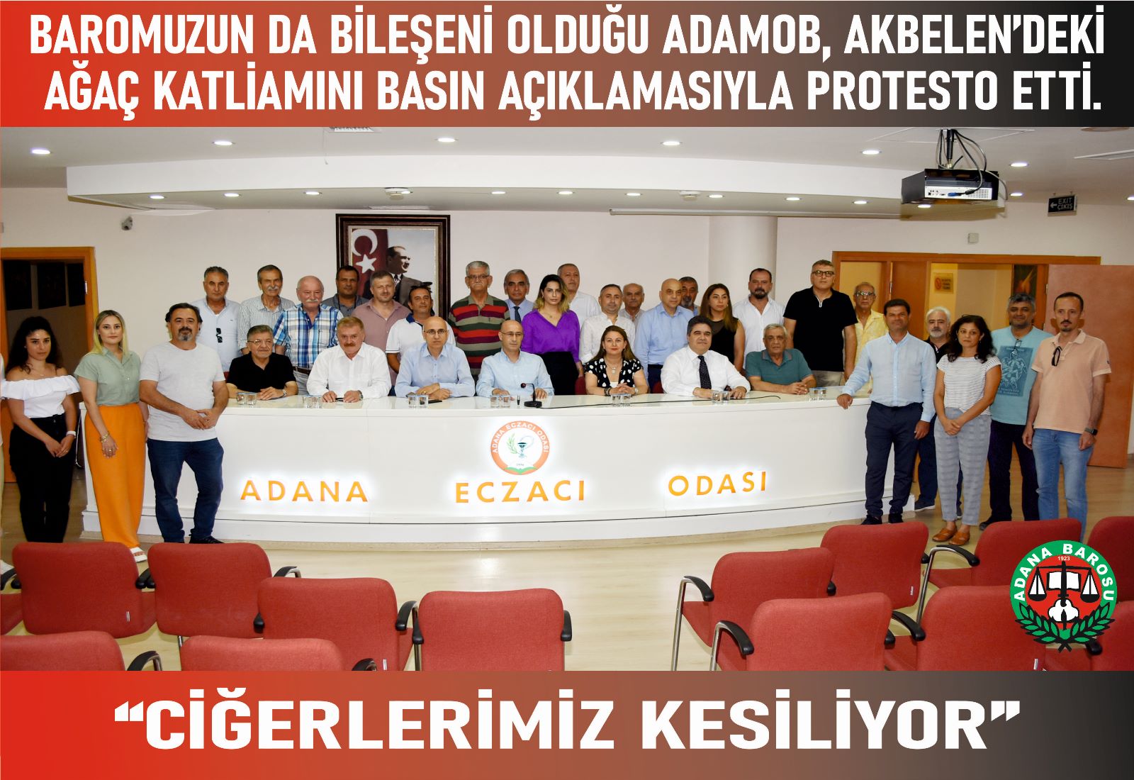 BAROMUZUN DA BİLEŞENİ OLDUĞU ADAMOB, AKBELEN’DEKİ AĞAÇ KATLİAMINI BASIN AÇIKLAMASIYLA PROTESTO ETTİ. “CİĞERLERİMİZ KESİLİYOR”