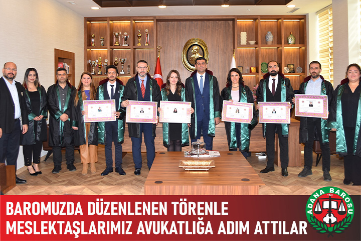 BAROMUZDA DÜZENLENEN TÖRENLE MESLEKTAŞLARIMIZ AVUKATLIĞA ADIM ATTILAR