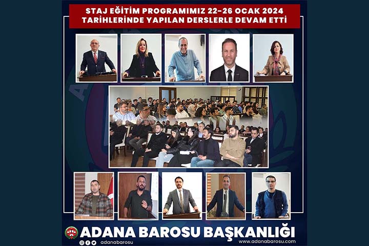 STAJ EĞİTİM PROGRAMIMIZ 22-26 OCAK 2024 TARİHLERİNDE YAPILAN DERSLERLE DEVAM ETTİ