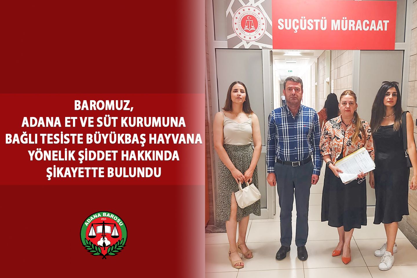 BAROMUZ, ADANA ET VE SÜT KURUMUNA BAĞLI TESİSTE BÜYÜKBAŞ HAYVANA YÖNELİK ŞİDDET HAKKINDA ŞİKAYETTE BULUNDU   