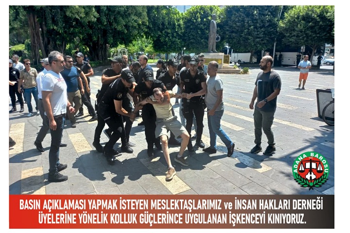 BASIN AÇIKLAMASI YAPMAK İSTEYEN MESLEKTAŞLARIMIZ ve İNSAN HAKLARI DERNEĞİ ÜYELERİNE YÖNELİK KOLLUK GÜÇLERİNCE UYGULANAN İŞKENCEYİ KINIYORUZ. 