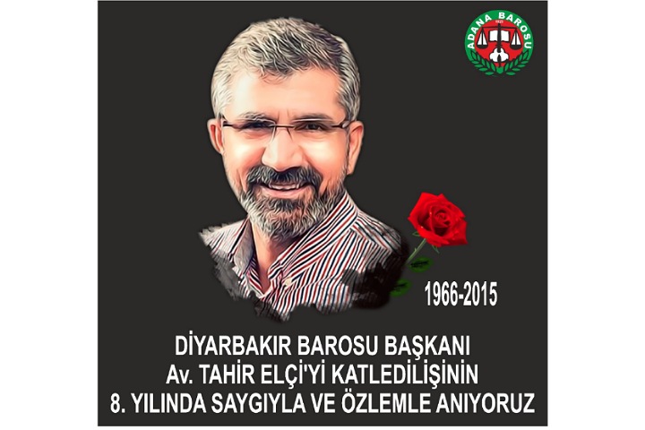 DİYARBAKIR BAROSU BAŞKANI Av. TAHİR ELÇİ'Yİ KATLEDİLİŞİNİN 8. YILINDA SAYGIYLA VE ÖZLEMLE ANIYORUZ 