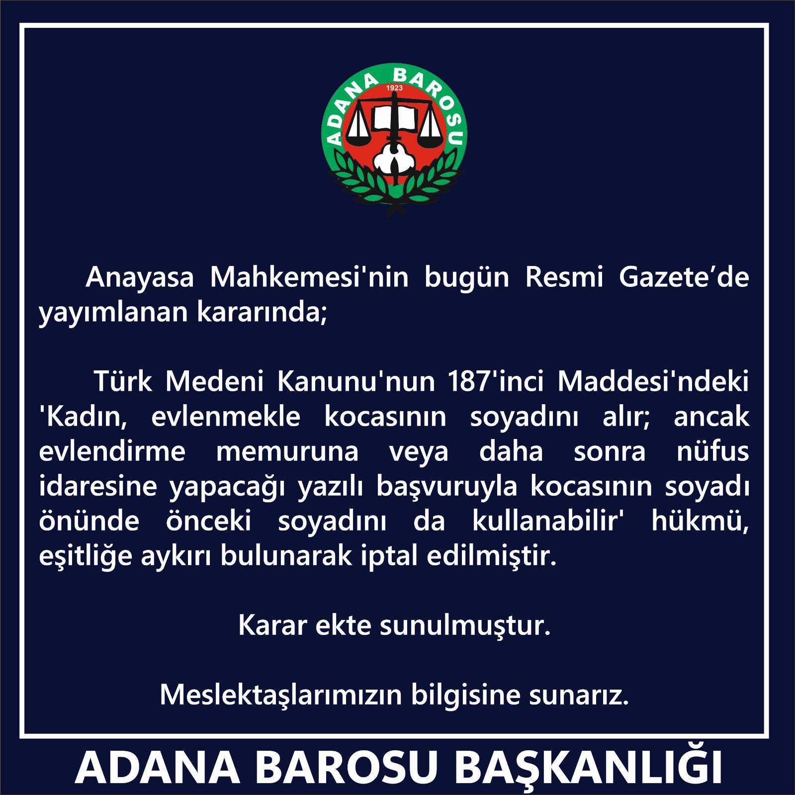 ANAYASA MAHKEMESİ KARARI