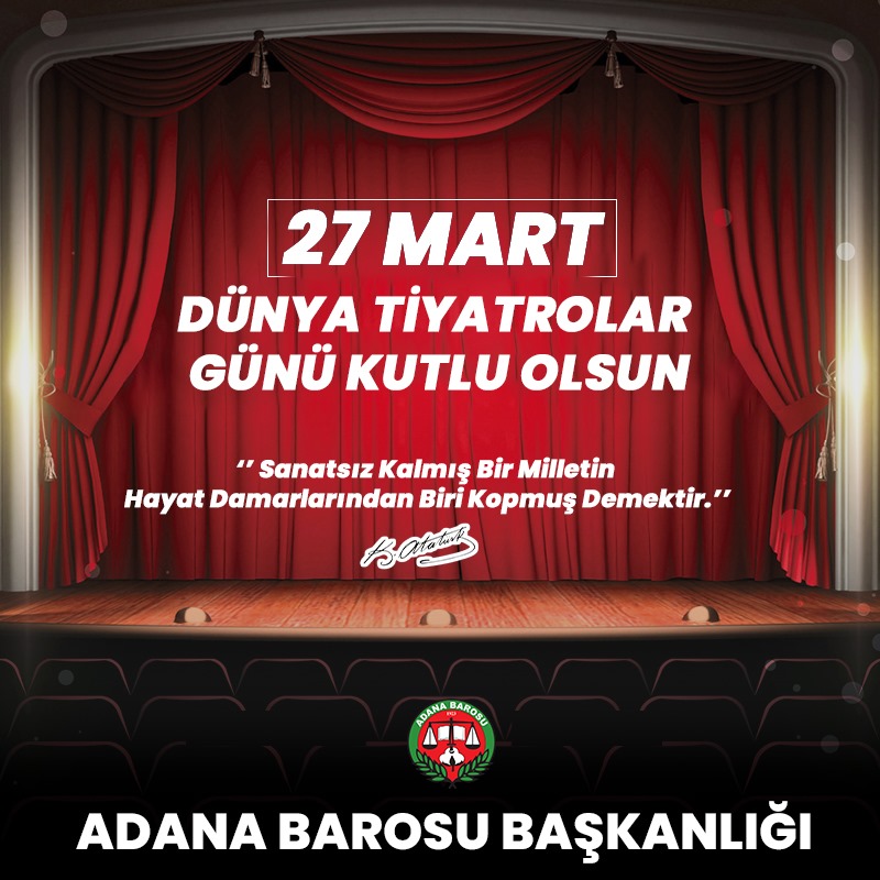 27 MART DÜNYA TİYATROLAR GÜNÜ KUTLU OLSUN