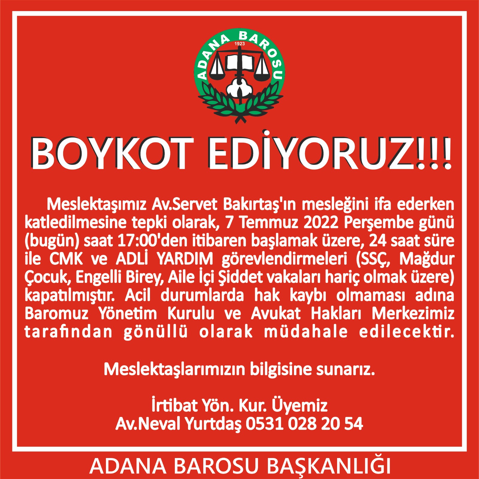 BOYKOT EDİYORUZ.