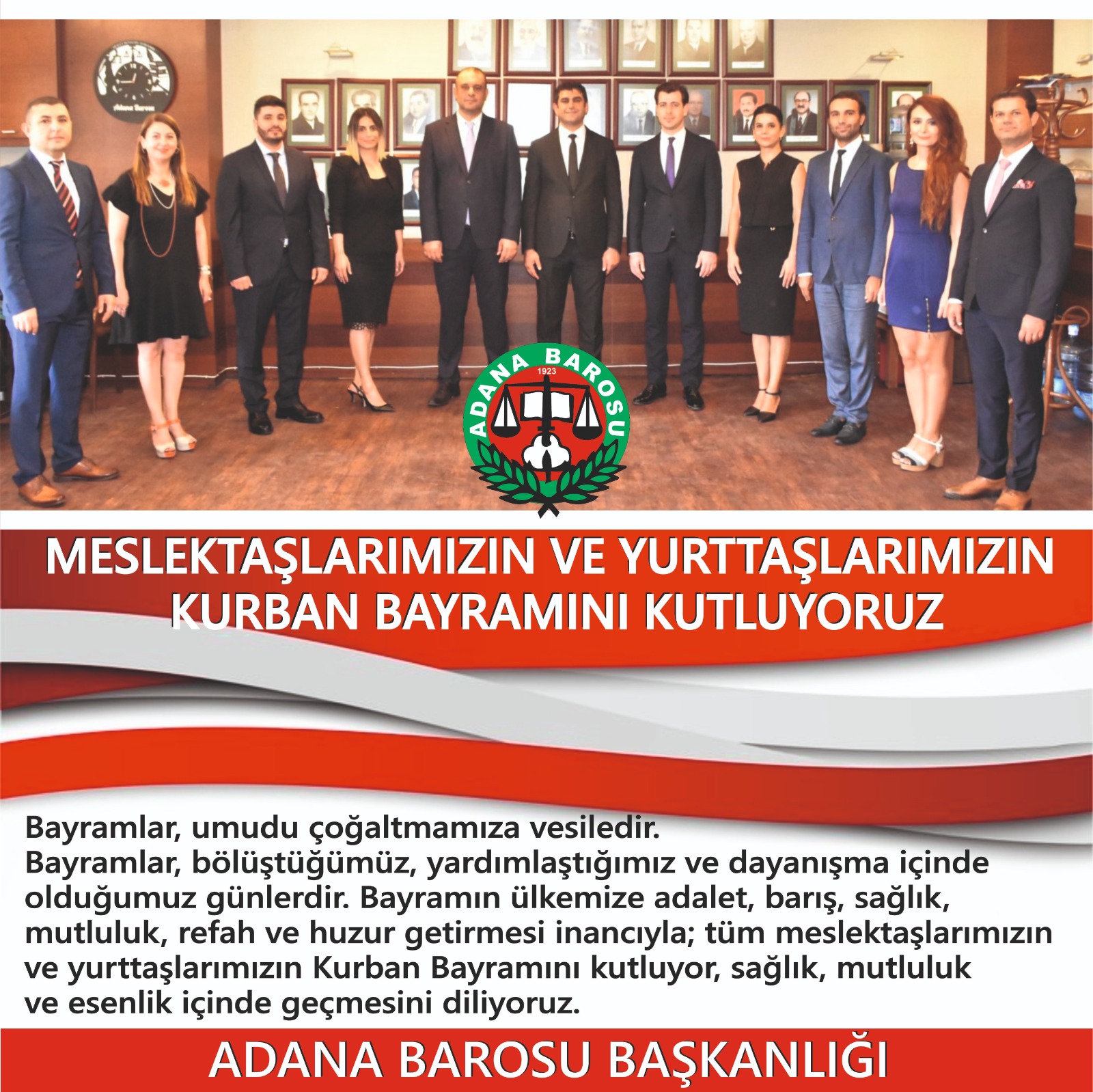 MESLEKTAŞLARIMIZIN VE YURTTAŞLARIMIZIN KURBAN BAYRAMINI KUTLUYORUZ