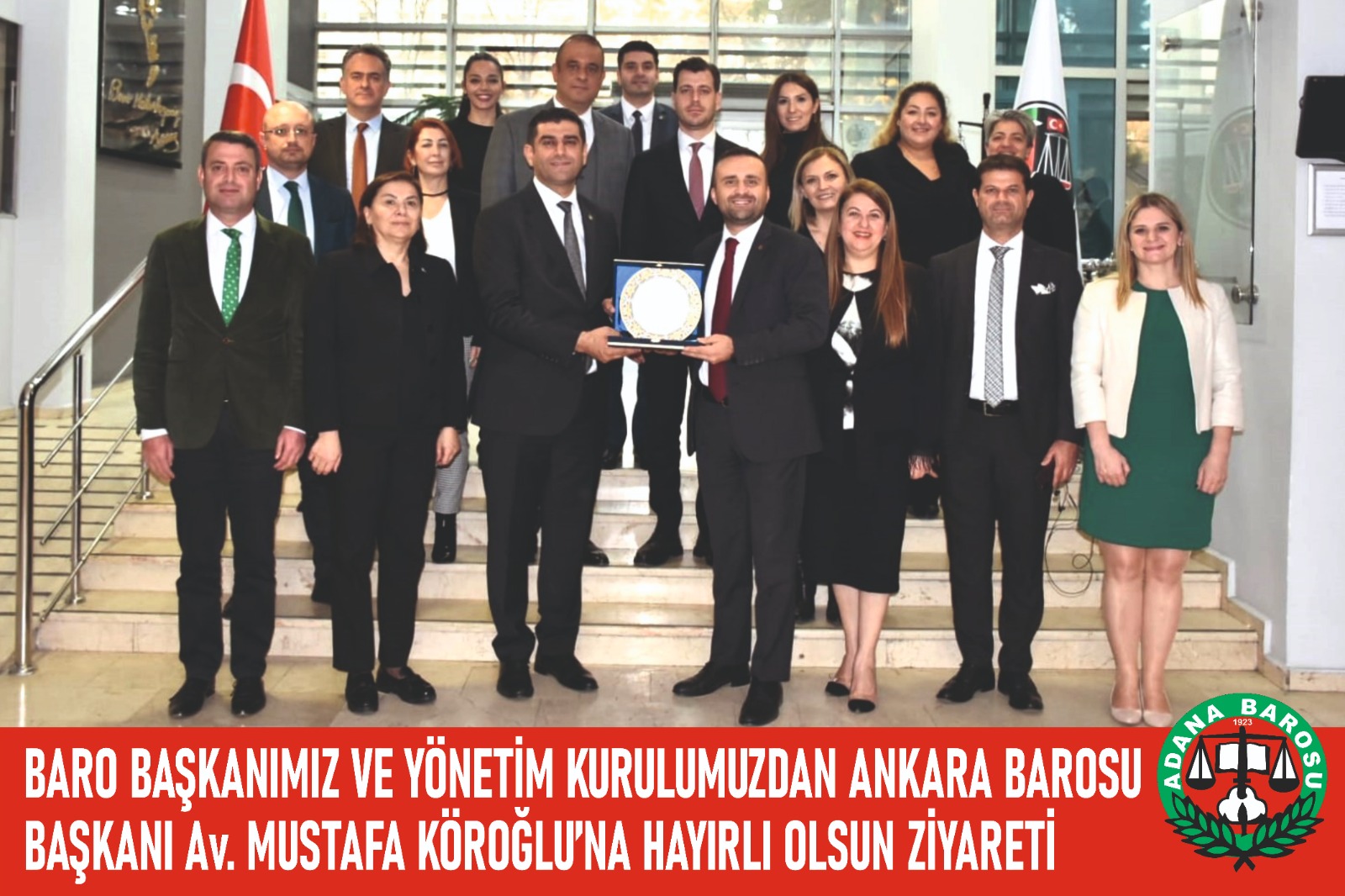 BARO BAŞKANIMIZ VE YÖNETİM KURULUMUZDAN ANKARA BAROSU BAŞKANI Av. MUSTAFA KÖROĞLU’NA HAYIRLI OLSUN ZİYARETİ
