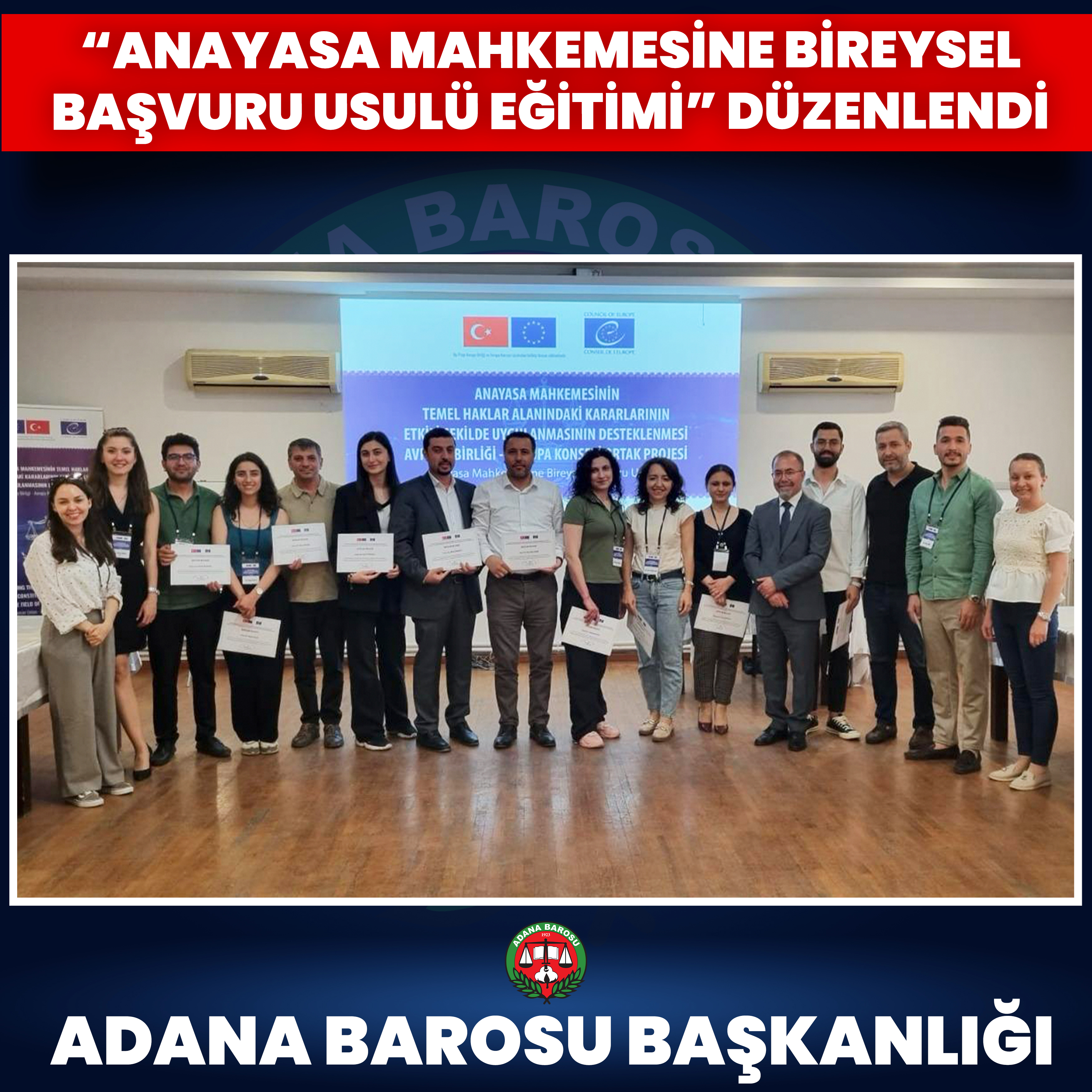 “ANAYASA MAHKEMESİNE BİREYSEL BAŞVURU USULÜ EĞİTİMİ” DÜZENLENDİ