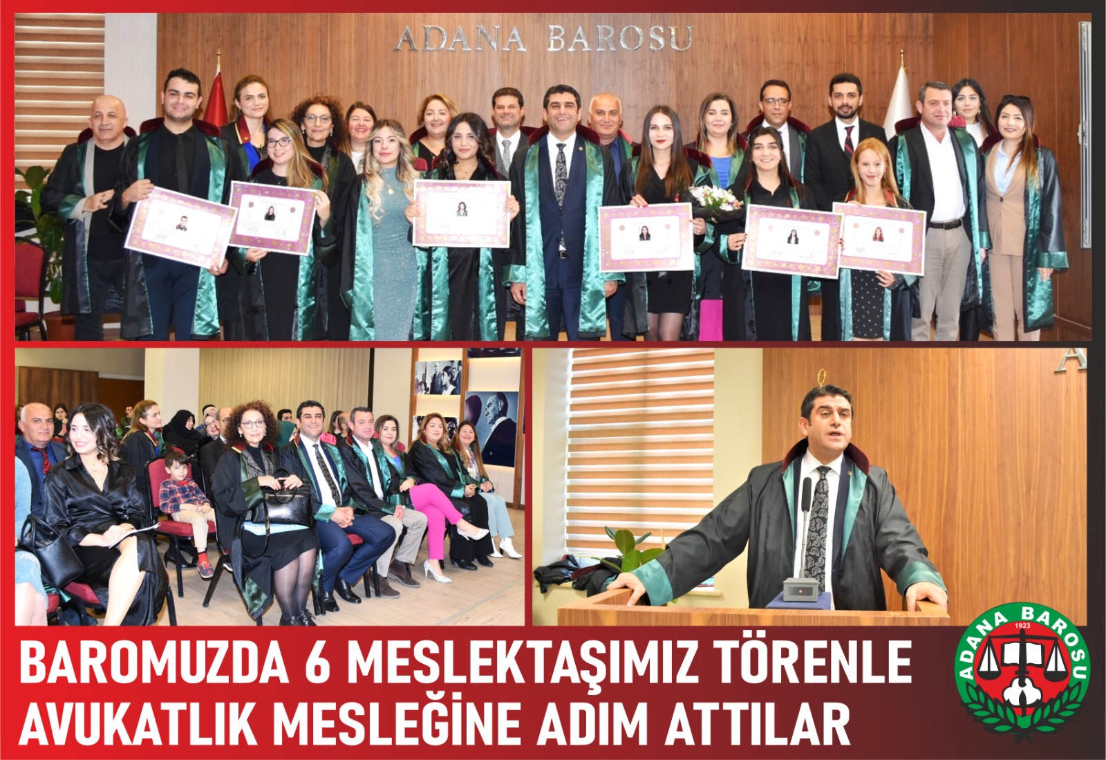 BAROMUZDA 6 MESLEKTAŞIMIZ TÖRENLE AVUKATLIK MESLEĞİNE ADIM ATTILAR