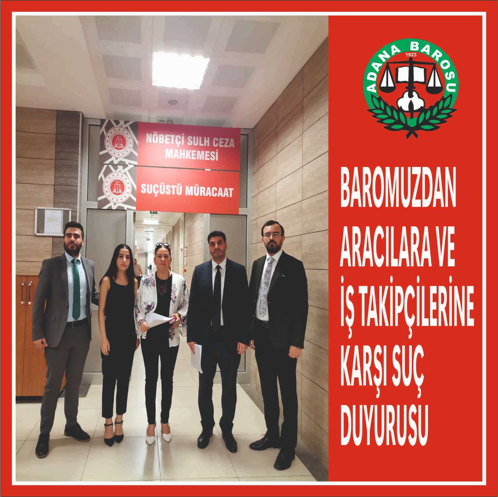 BAROMUZDAN ARACILARA VE İŞ TAKİPÇİLERİNE KARŞI SUÇ DUYURUSU 